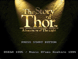 Story of Thor, The (Europe) Title Screen